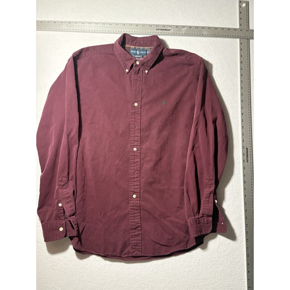 Ralph Lauren Shirt Classic Burgundy Red Size Xl Vintage